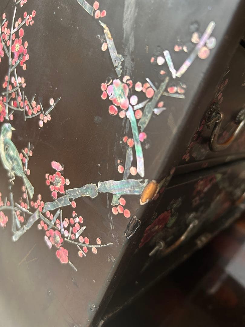 ② 螺鈿細工　小箪笥　アンティーク　難あり