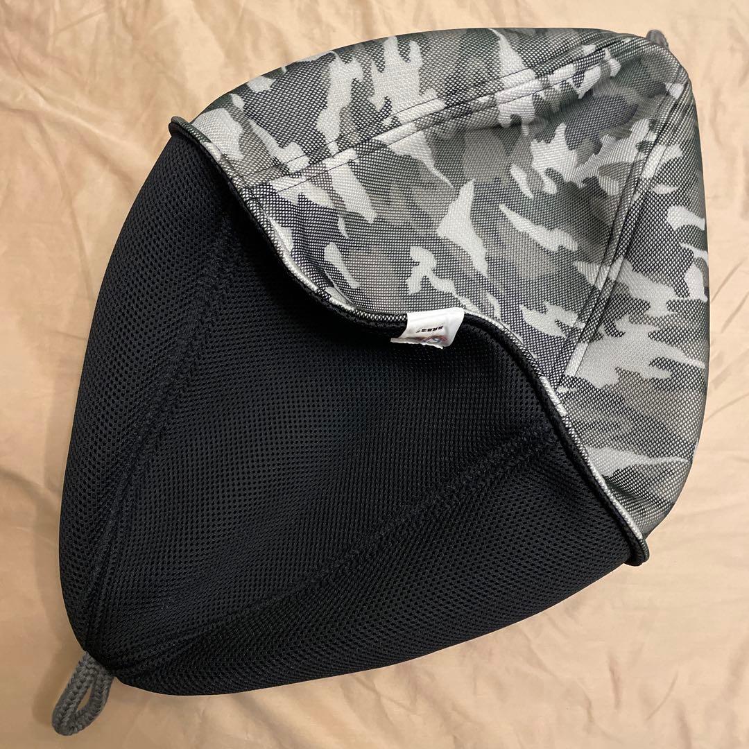 ベストサウナハット　良質蒸温　リバーシブルメッシュ　モノトーン迷彩　ブラック