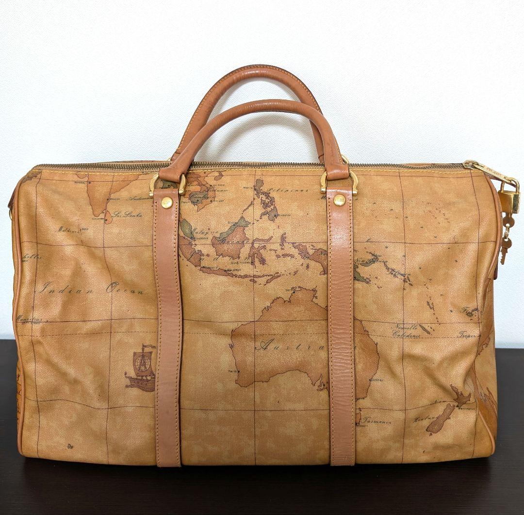 【美品】 プリマクラッセ ボストンバッグ 大容量 総柄 PVC レザー