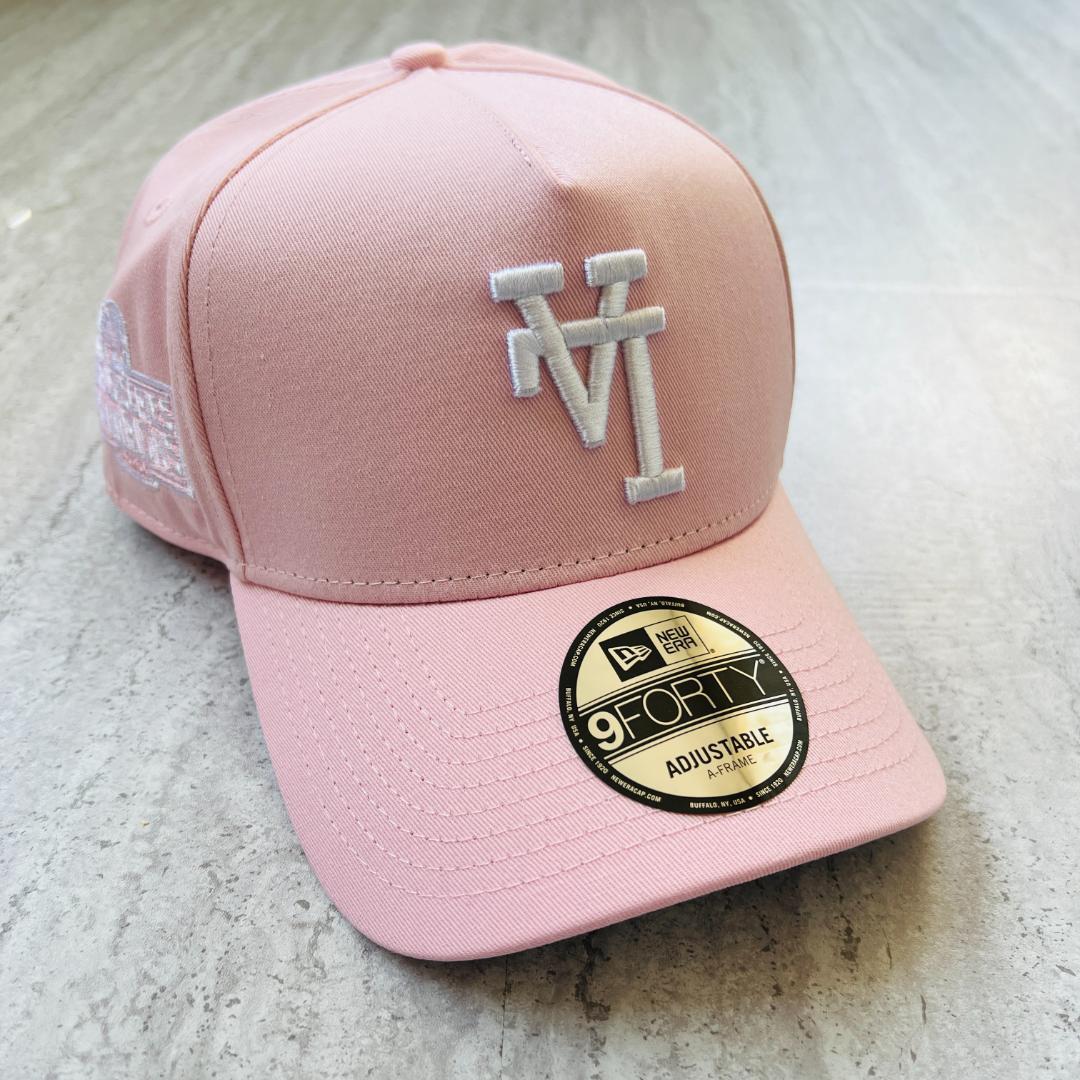 海外限定 LA ニューエラ ドジャース 逆ロゴ ピンク