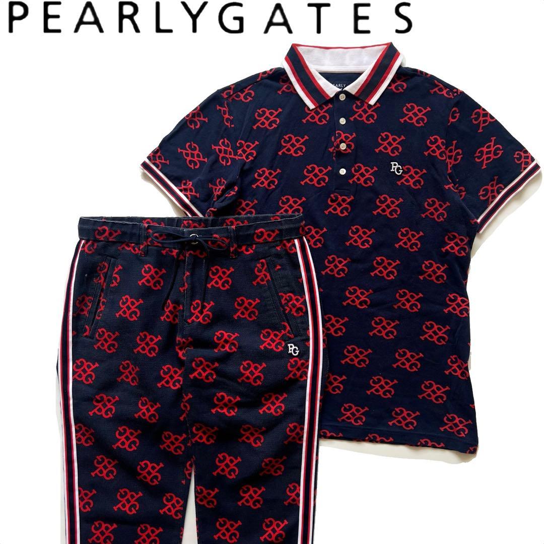 Pearly gates パーリーゲイツ　モノグラム　セットアップ　メンズ　ロゴ