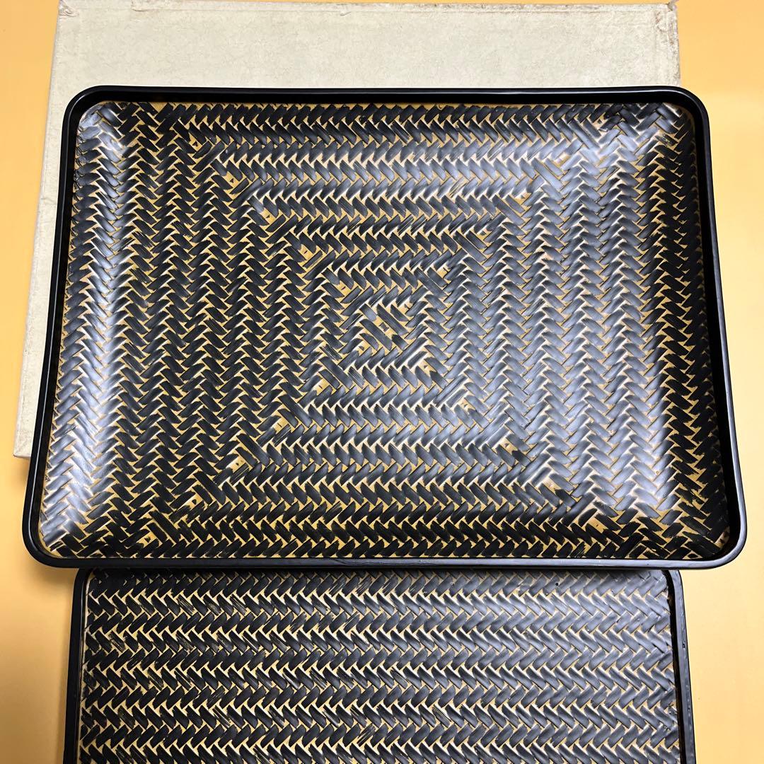 未使用長期保管品 井上らんたい漆器 籃胎漆器 真竹 久留米特産漆器 希少品