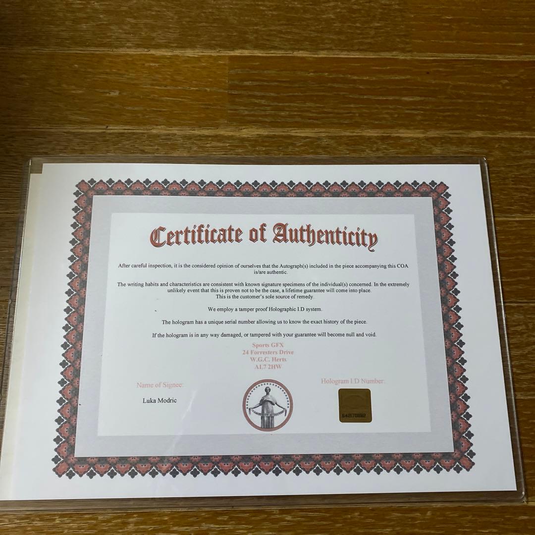 レアルマドリード所属 ルカ モドリッチ クロアチア代表 直筆サイン入りフォト