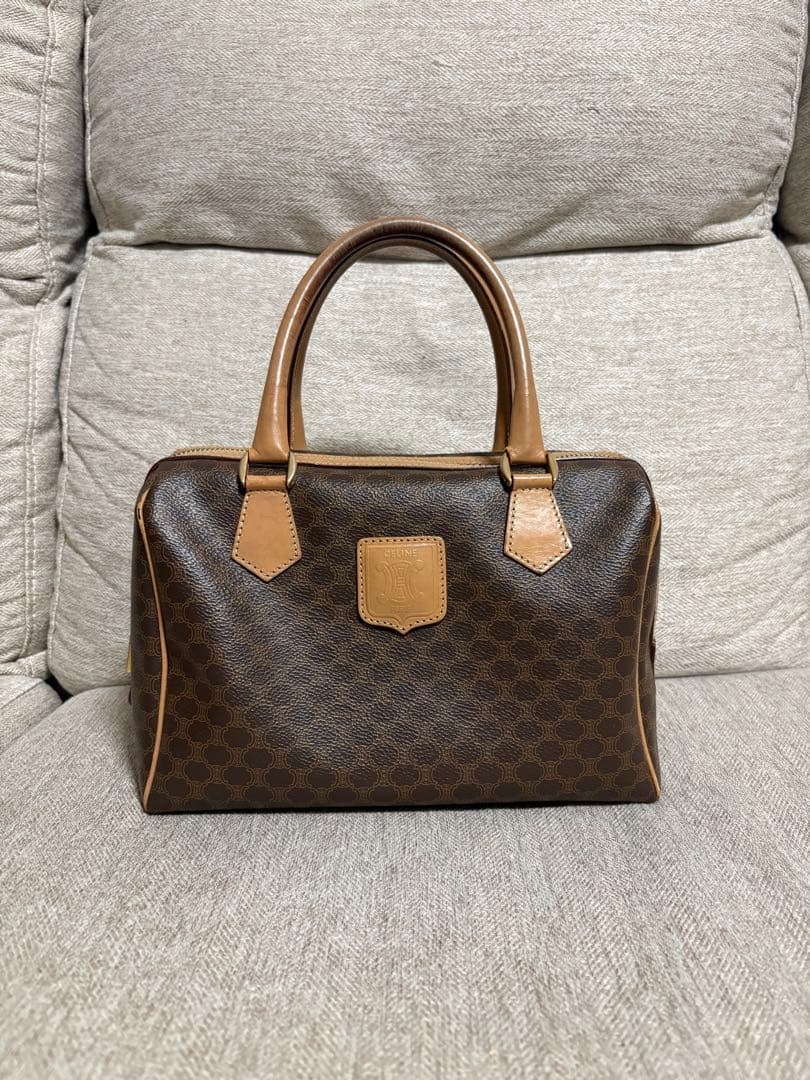 CELINE ブラウンレザーハンドバッグ