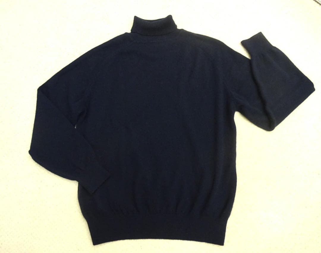 FUKAKI カシミヤ タートルネックセーター L ネイビー
