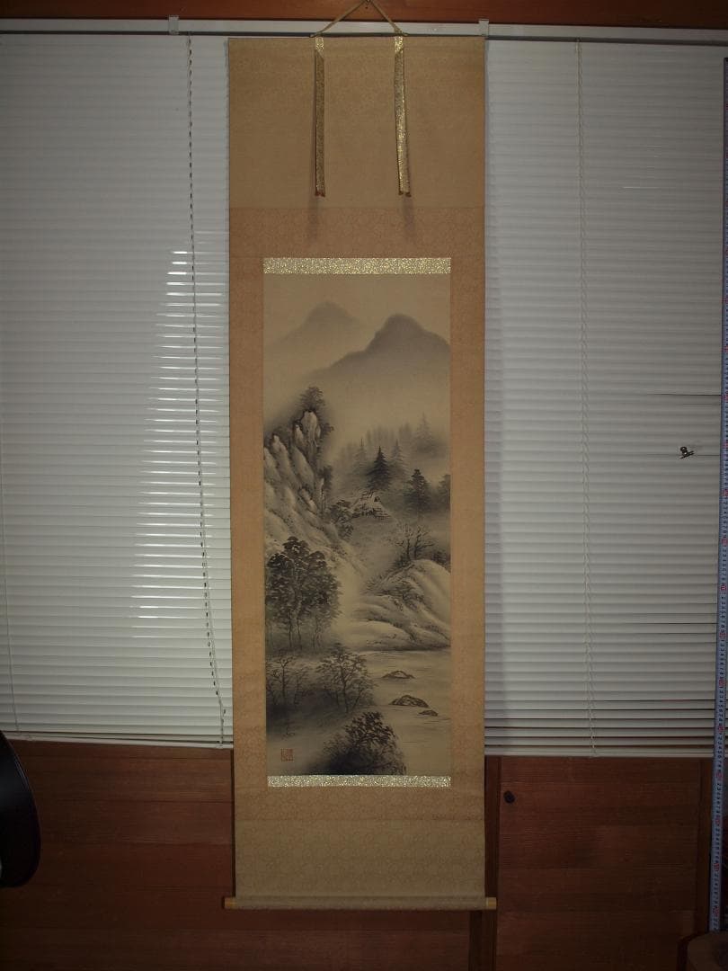 時代の掛軸　山水図肉筆保証　中国美术品 日本　中国<BR> X892C16-7