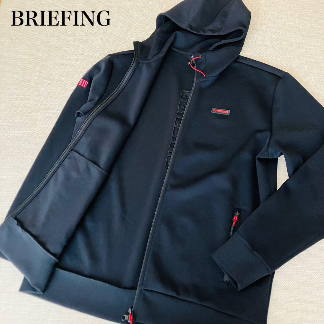 【極美品】ブリーフィング パーカー 3Dロゴ ゴルフ ネイビー XL
