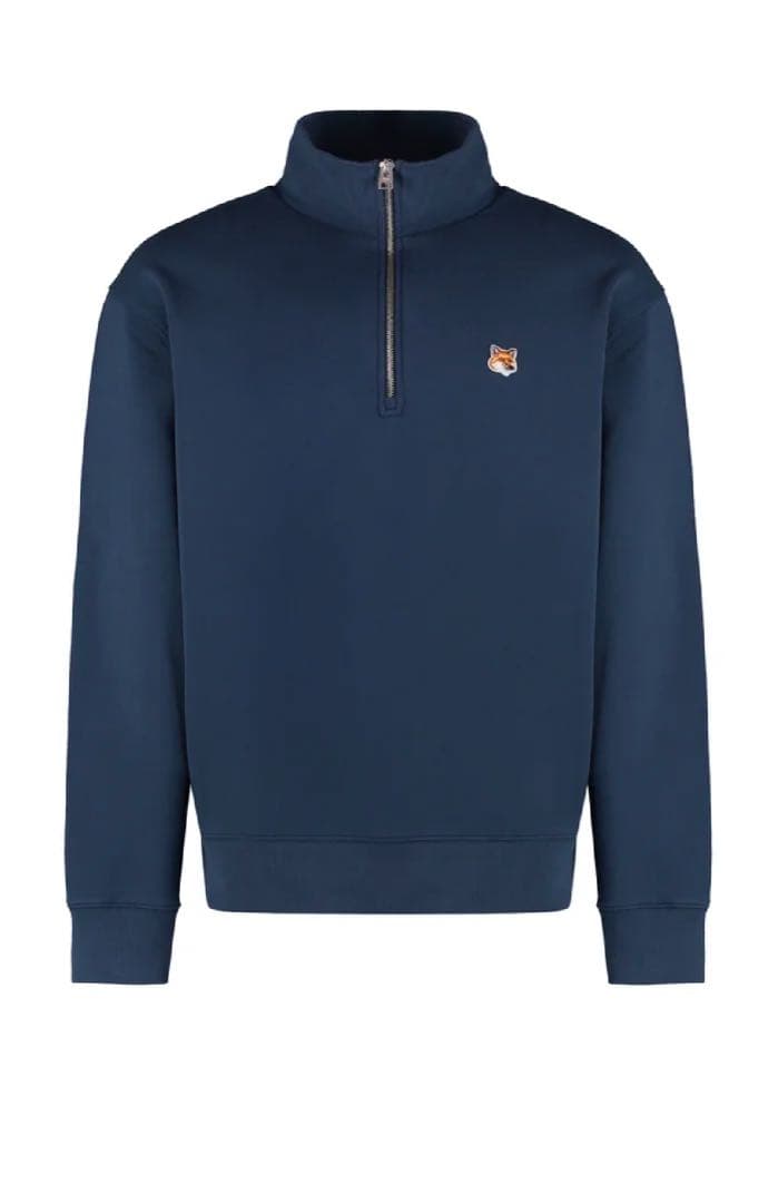 【新品】メゾンキツネ ネイビー ハーフジップ トレーナー