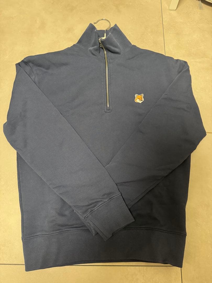 【新品】メゾンキツネ ネイビー ハーフジップ トレーナー