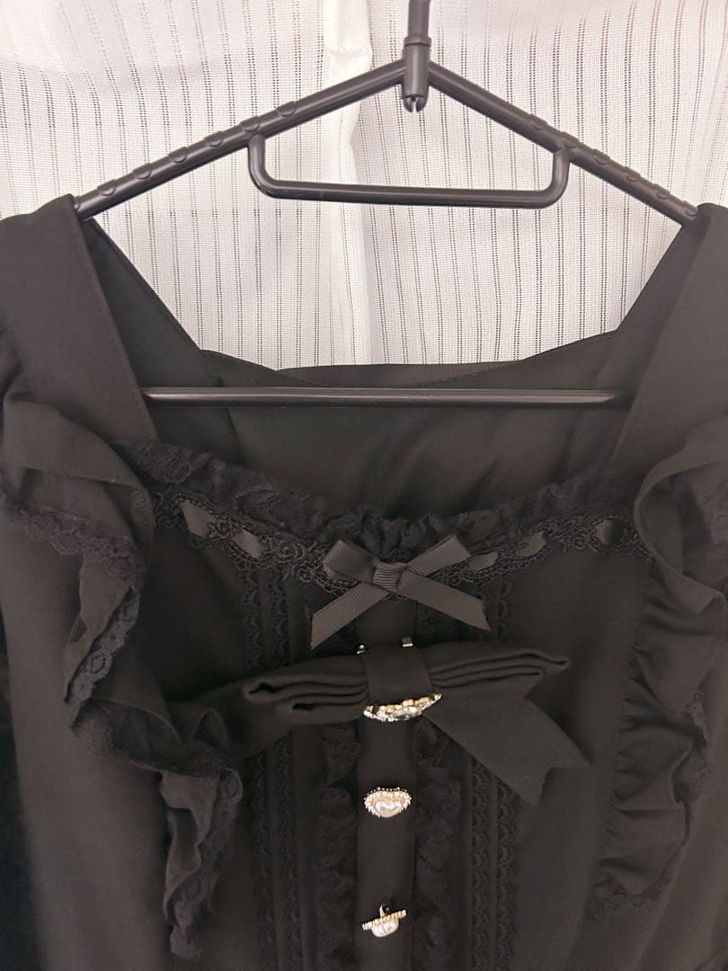 LIZLISA ティアラリボンティアードワンピース 黒