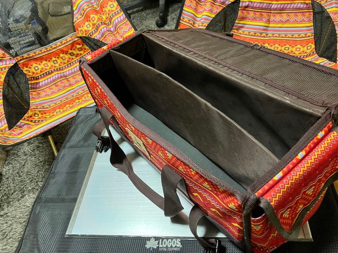 【激レア】ナバホ/オルテガ柄 アウトドアチェア2脚+マルチコンテナボックスセット