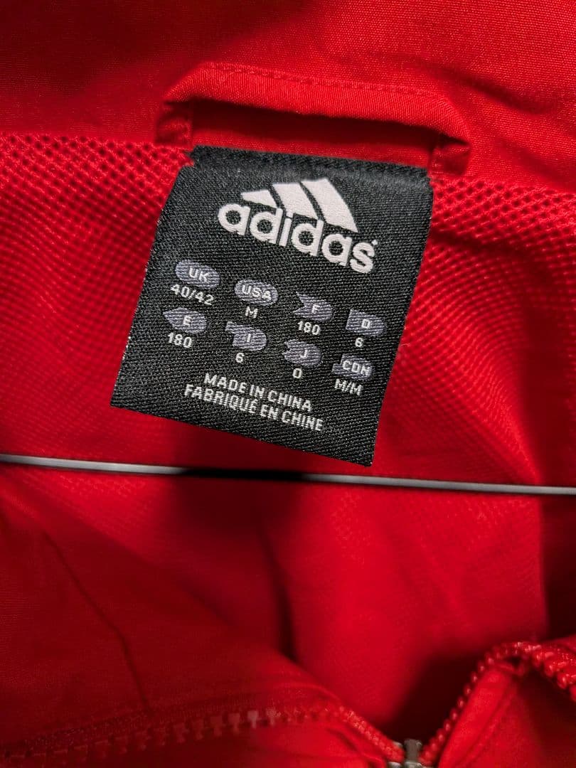 adidas レッド ブラック ジャージ上下セット