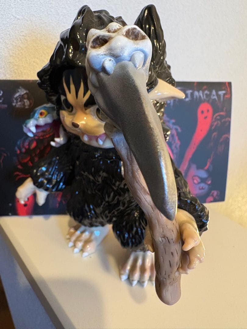 美品　しぬこ　GRIM CAT 死神バージョン　ソフビ　ヘッダー付き