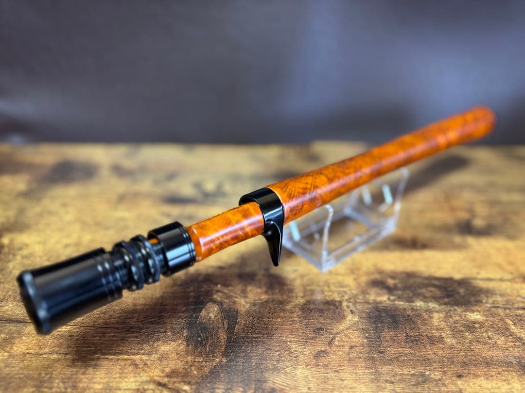 ベイト仕様ロングウッドグリップ　ブラックカラー