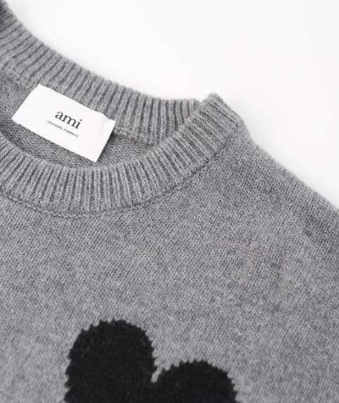 AMI PARIS グレー ハートロゴ ニットセーター M