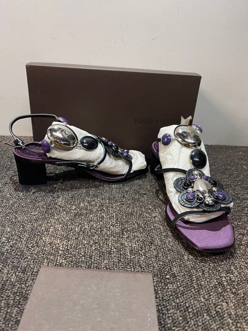 Louis Vuitton ビジューサンダル 36.5 パープル 未使用