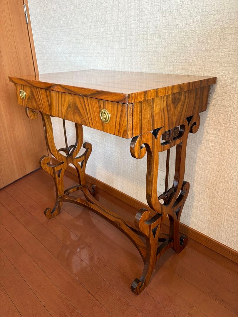 アンティーク　コンソールテーブル　引出し付き