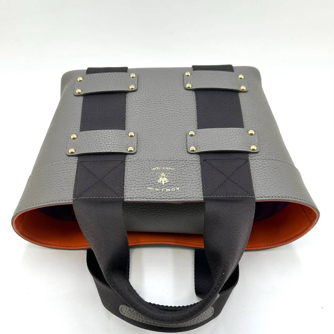 極美品★A.D.M.J. デイリートート ロゴエンブレム ハンドバッグ トート