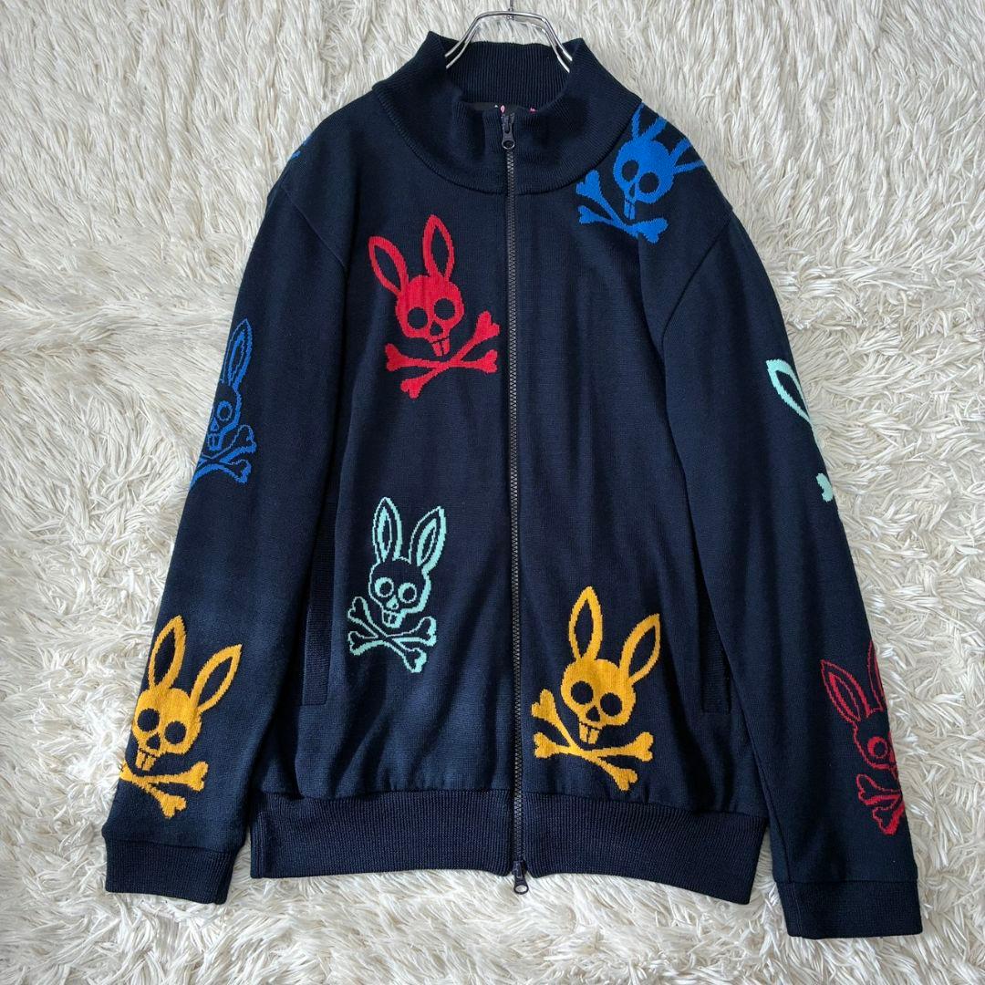 サイコバニー ジップ ニットジャケット 蓄熱　スカルラビット　Mサイズ