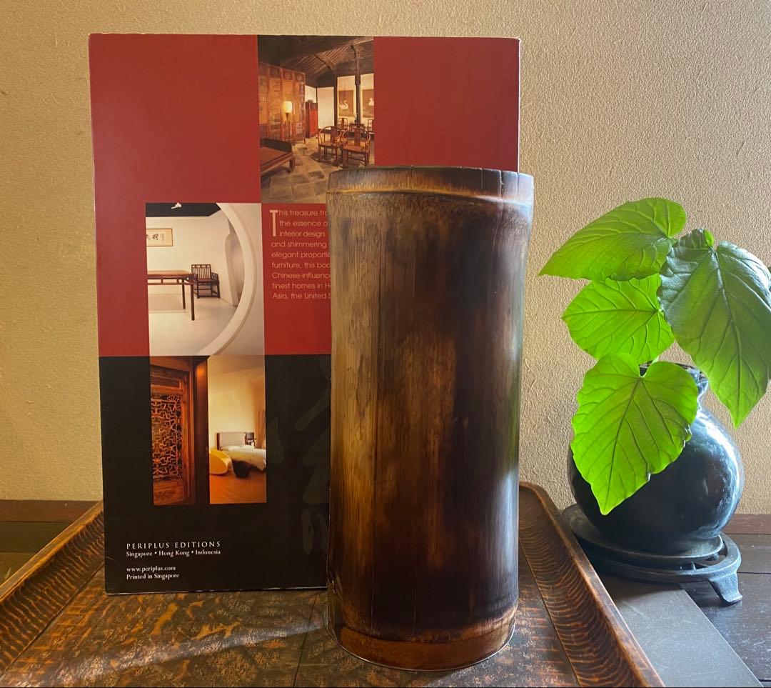 ヴィンテージ　錫製カエル付・ペア　　バンブーブックスタンド　レア