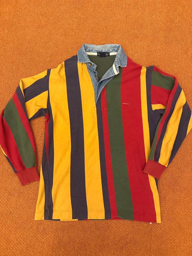 超限定モデル Nautica ストライプ ラガーシャツ