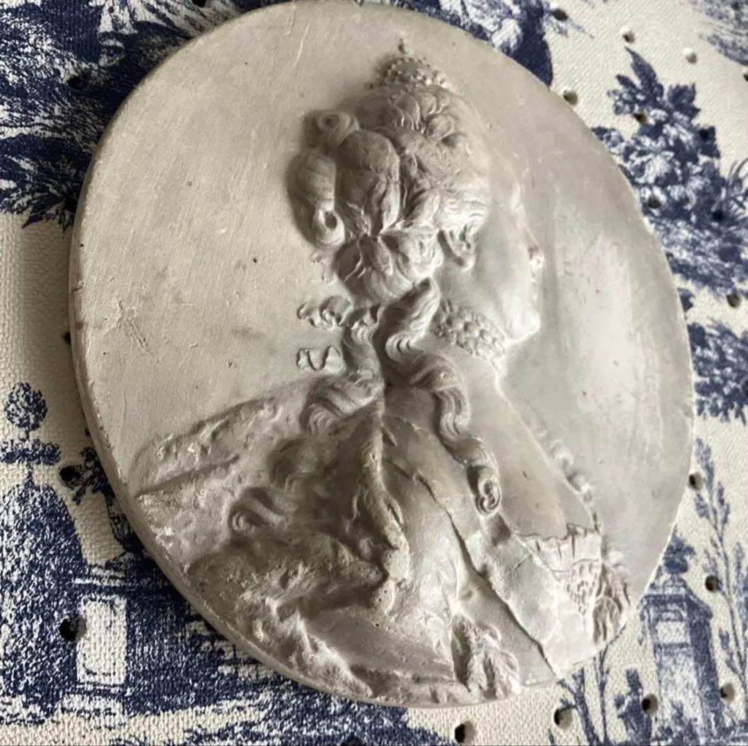 フランスアンティーク ♧ 石膏製メダイヨン14.5cm ♧ Jバプティスト・ニニ