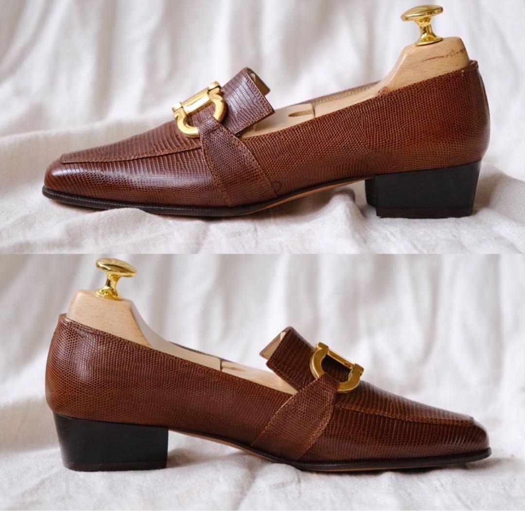 年末限定値下げ！SalvatoreFerragamoリザードガンチーニローファー