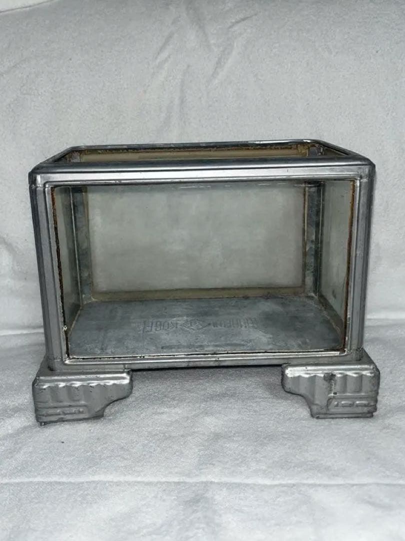 アンティーク ガラスディスプレイケース　ブリキ製水槽　古道具