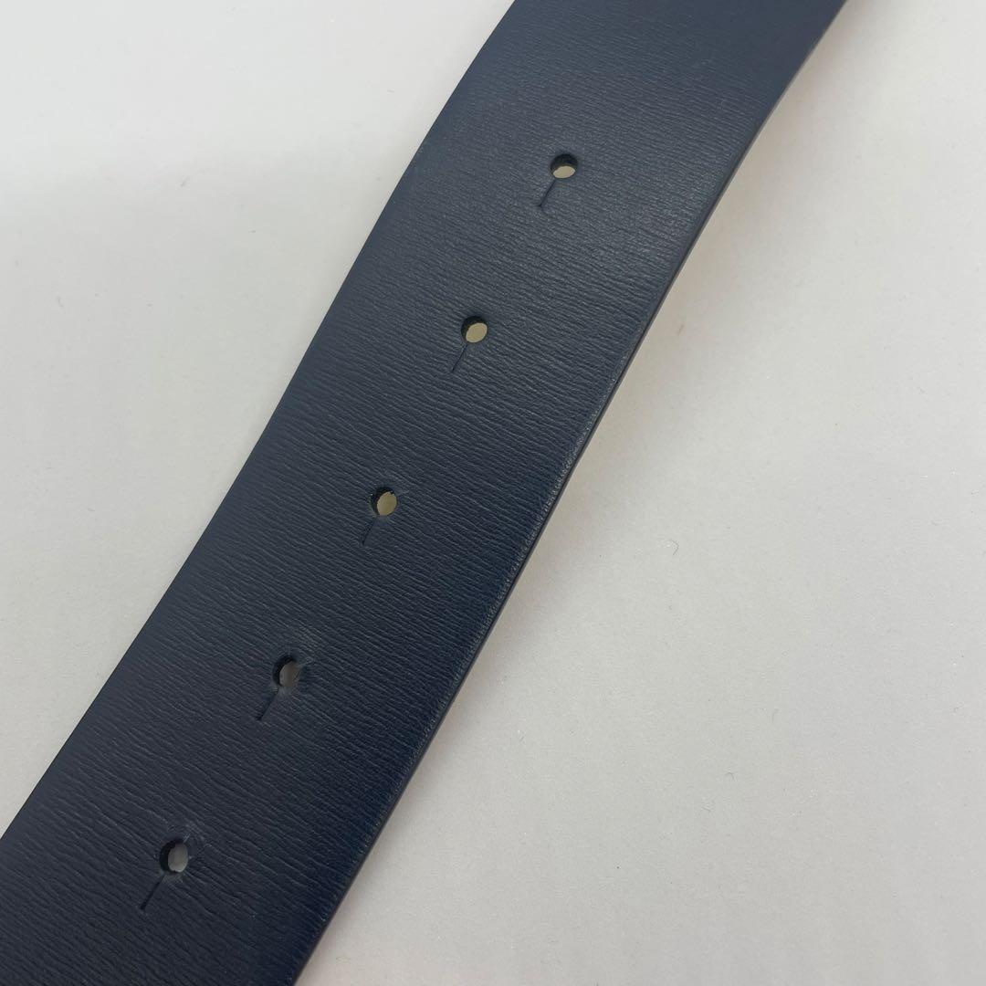 VALENTINO GARAVANI 黒レザー V字型バックル ベルト ゴールド