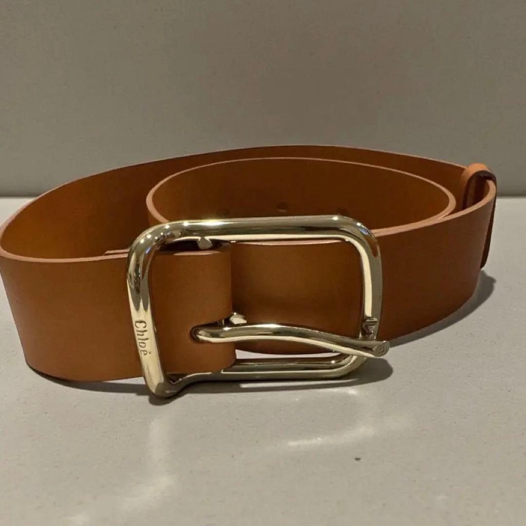 売り切り！Chloé ブラウンレザーベルト Mサイズ