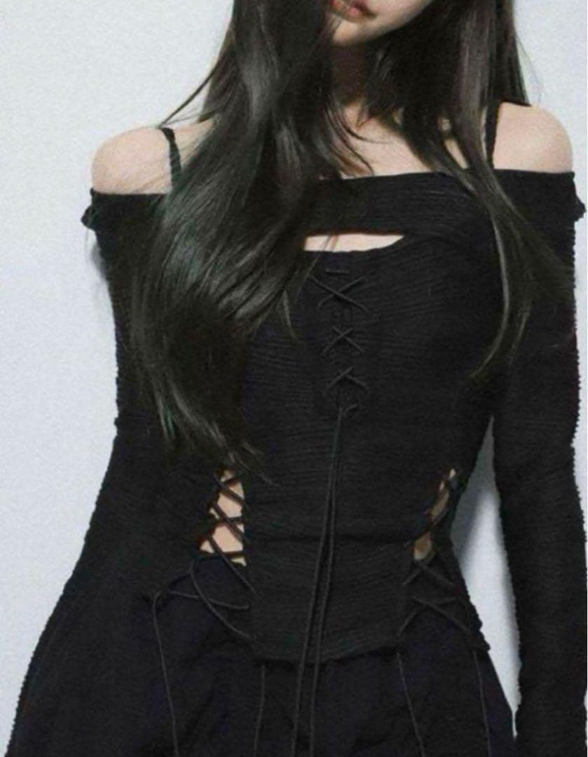 melt the lady lace up layered corset 黒