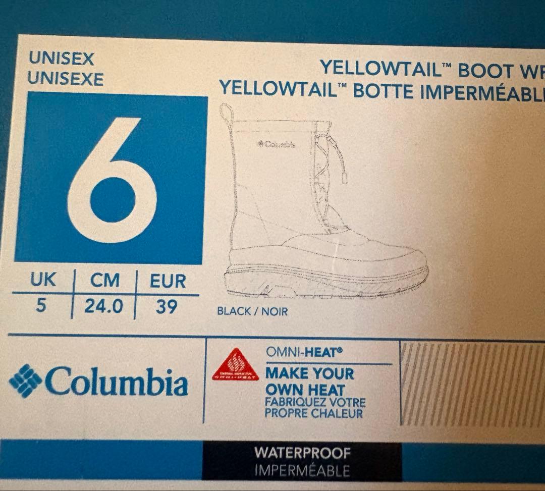 Columbia スノーブーツ イエローテイル 防水 ブーツ 24cm ブラック