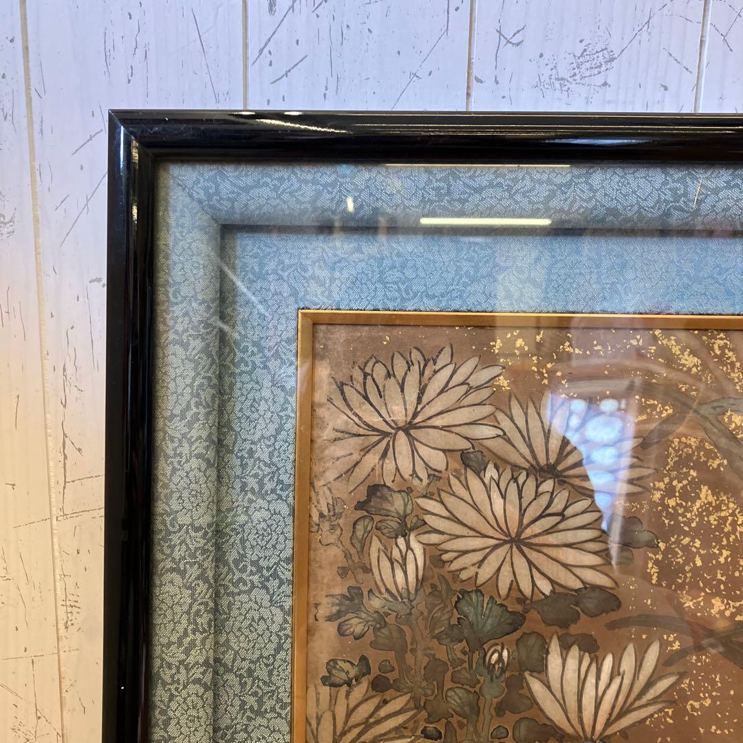 昭和レトロ 絵画 水彩画 花 フラワー 美術品 洋画 額縁 インテリア 壁掛け