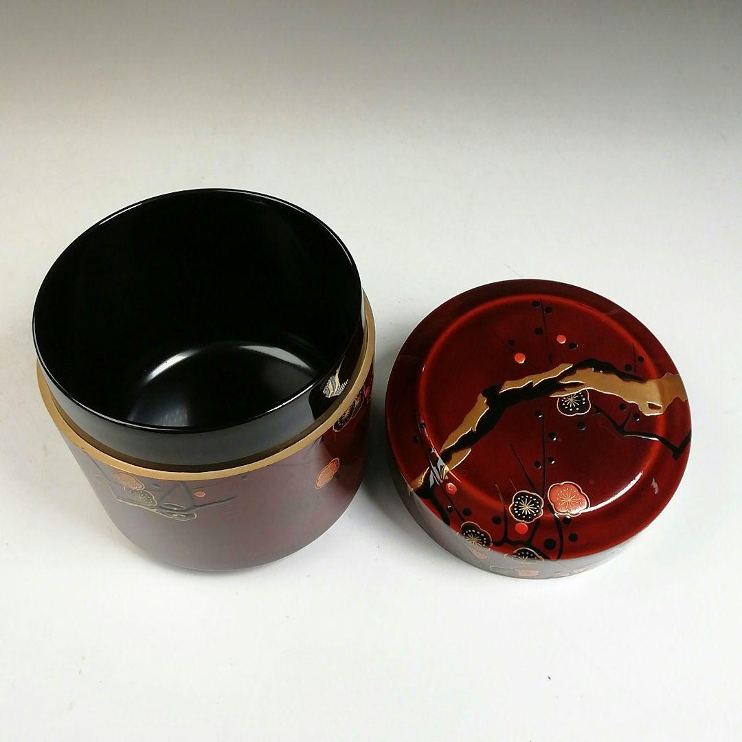 Ｗ７９　棗　『紅梅』『雪吹棗』『田中一康 作』　共箱　茶道具