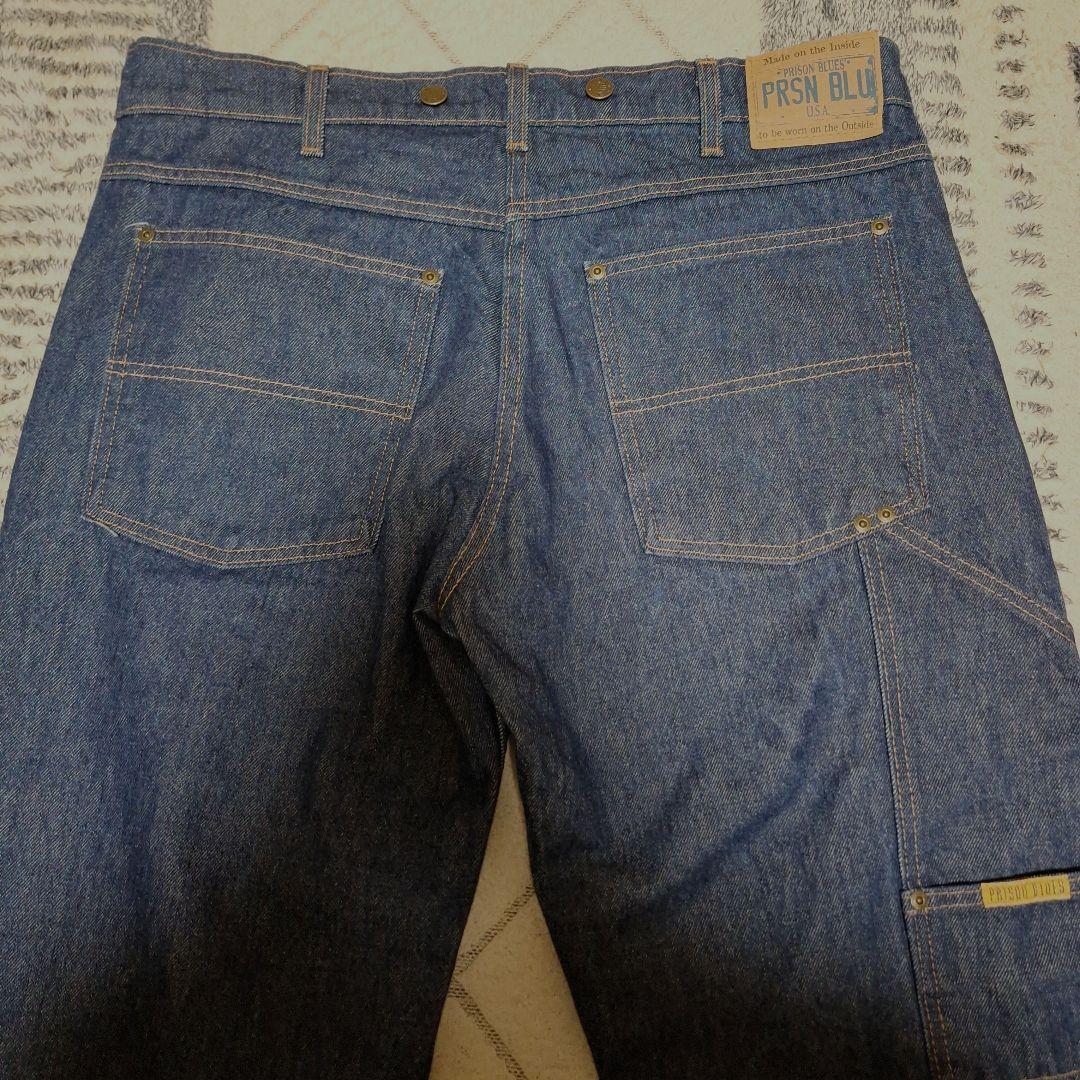 PRISON BLUES ワークジーンズ サスペンダーボタン リジッドブルー