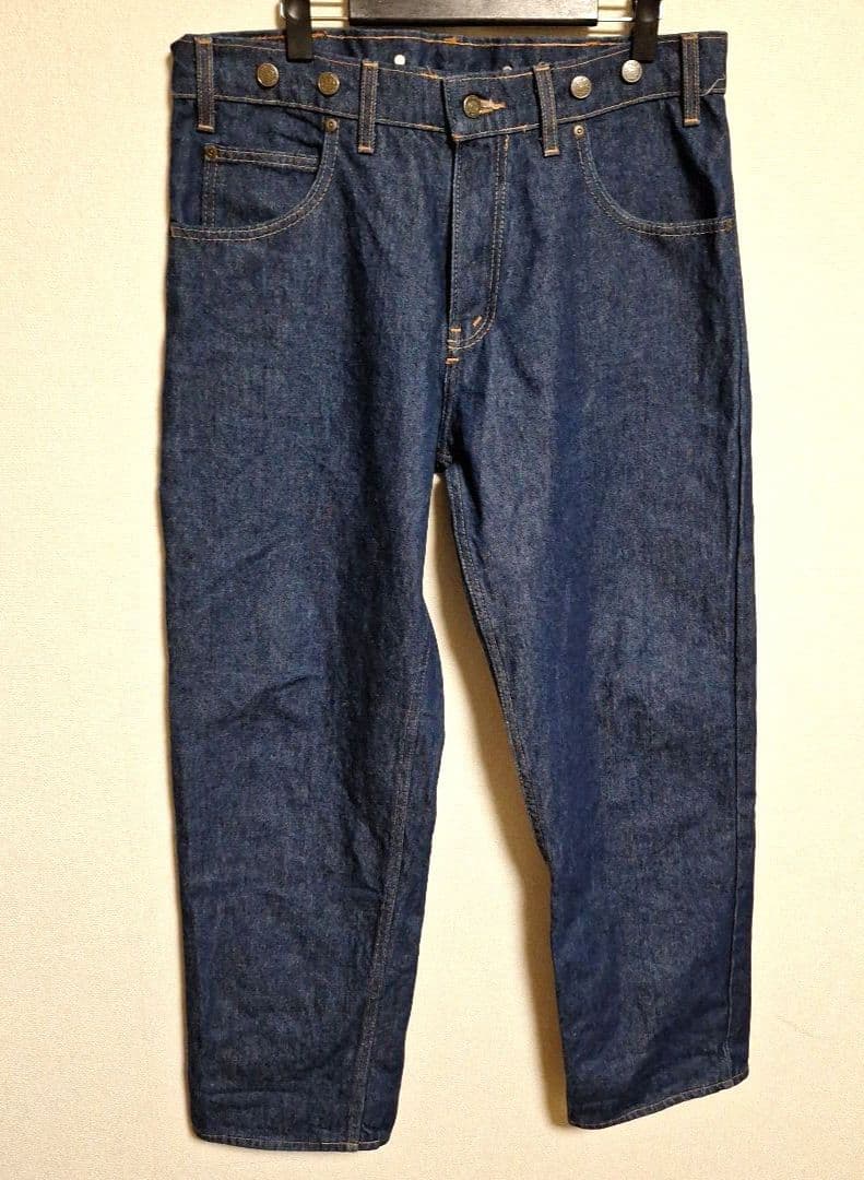 PRISON BLUES ワークジーンズ サスペンダーボタン リジッドブルー