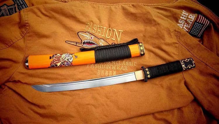 高マンガン鋼リブ差 武具　刀装具　日本刀　模造刀 居合刀 短刀