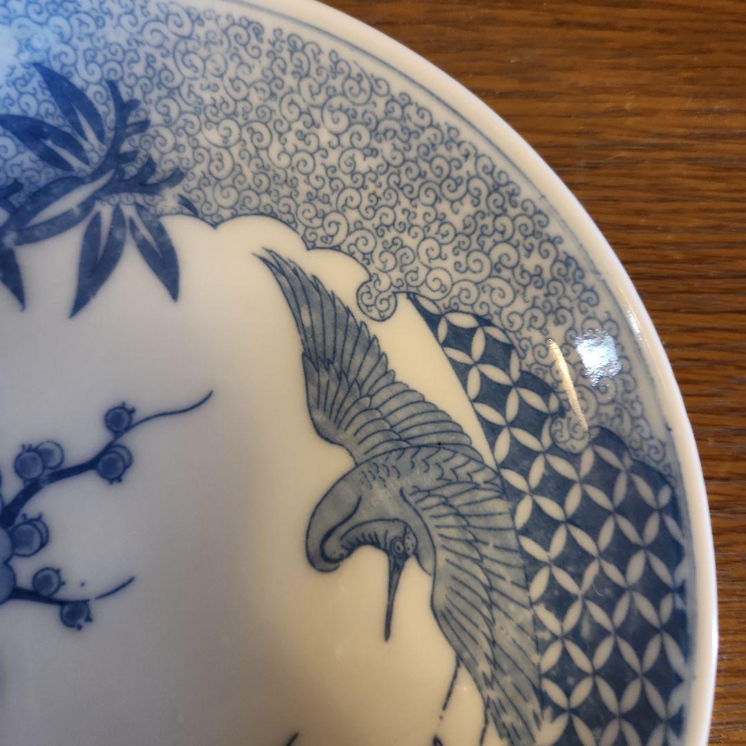 古伊万里　染付　印判　膾皿　5客セット　骨董品　伊万里焼