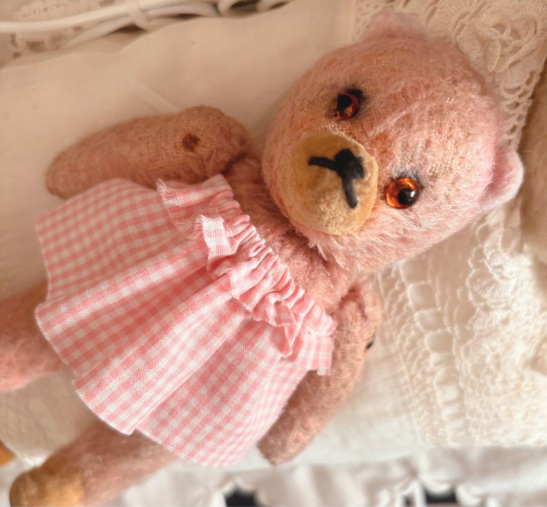 週末限定　ピンク　ʕ•ᴥ•ʔ アンティークベア　ミニベア　ヴィンテージ