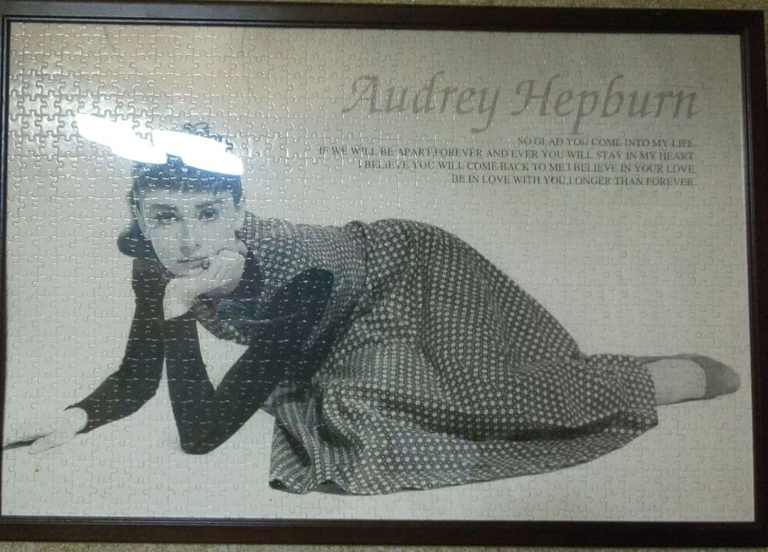 オードリーヘップバーン パズル 完成品 額縁入り