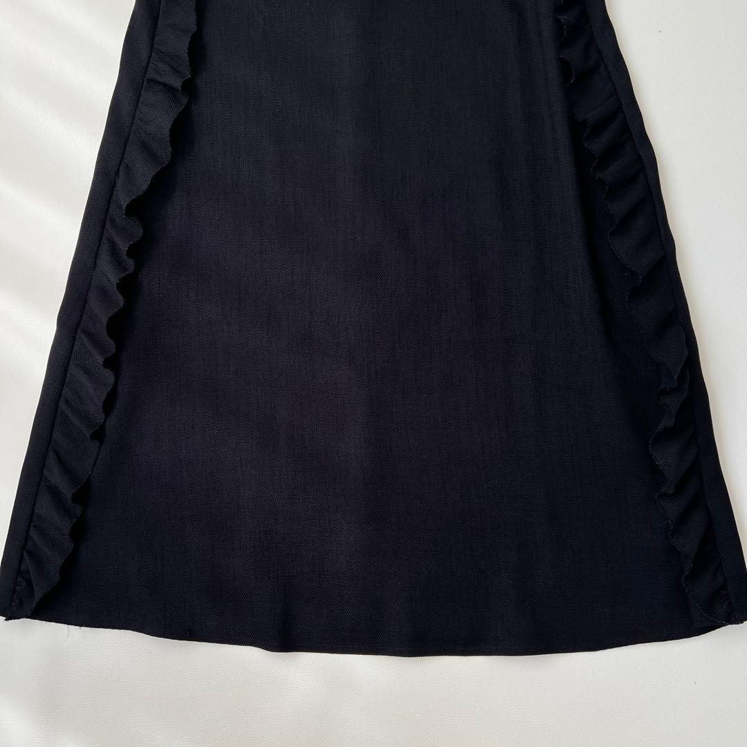 良品　Rene ルネ　Aラインワンピース　サイドフリル　バックフリル　ネイビー