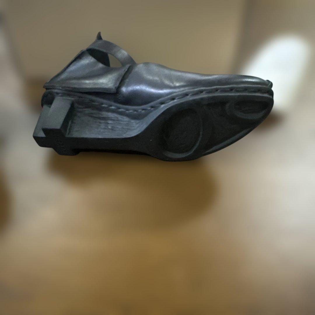 か*り様 トリッペン　レザーオープントゥサンダル 黒 中ヒール