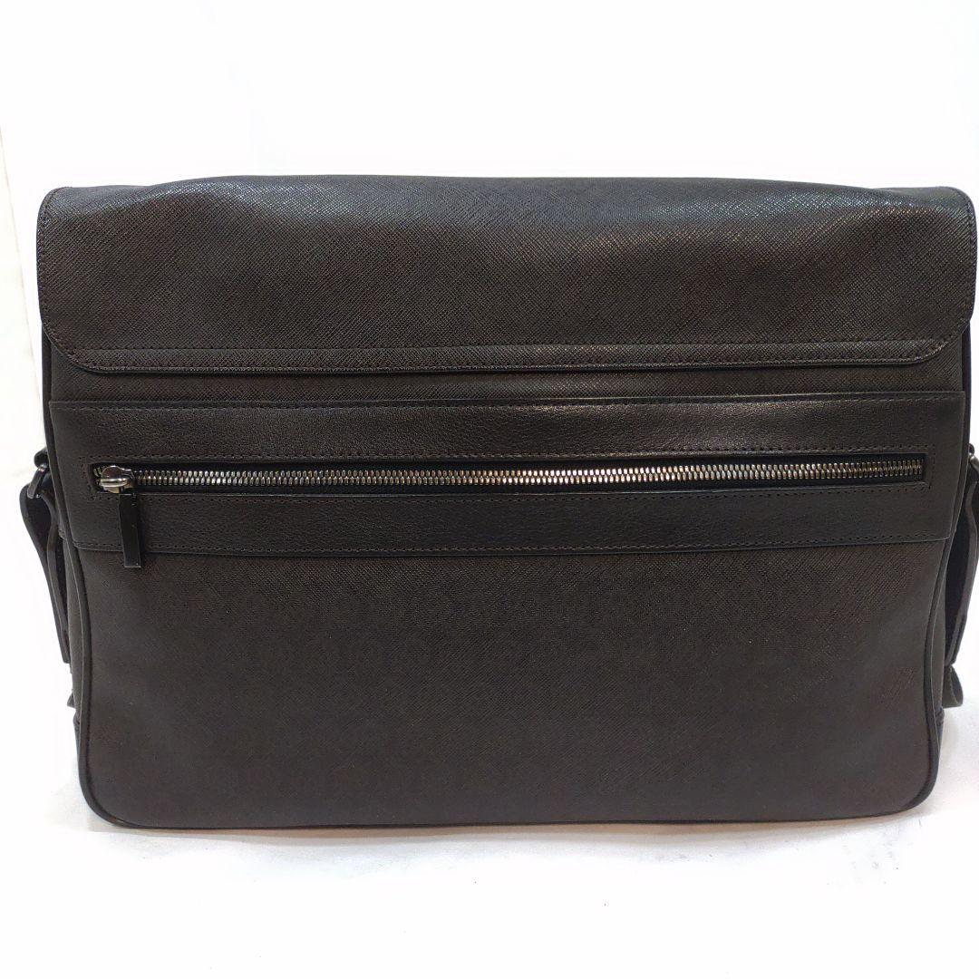 【美品】ダンヒル メッセンジャーバッグ レザー×PVC A4可 総柄 ブラウン