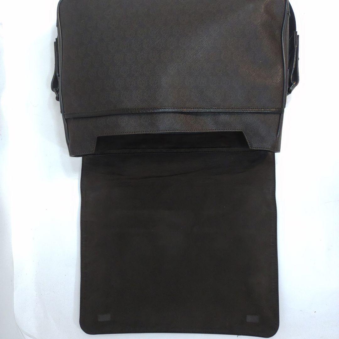 【美品】ダンヒル メッセンジャーバッグ レザー×PVC A4可 総柄 ブラウン