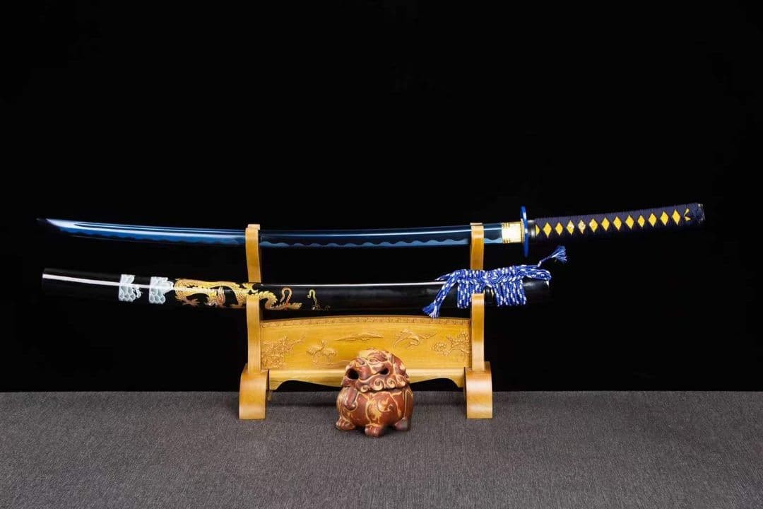 越前武士刀-高性能マンガン鋼（焼藍）武具　刀装具　日本刀　模造刀 居合刀