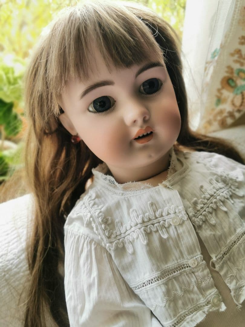 アンティークドイツ シモン＆ハルビックビスクドール 美少女人形コットンドレス靴付