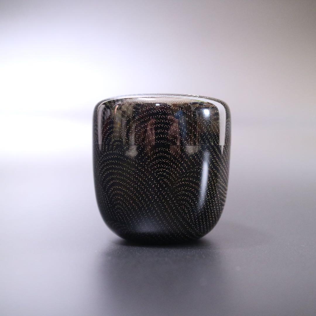 棗 幸菜作 双鶴沈金 茶道具 石川 輪島