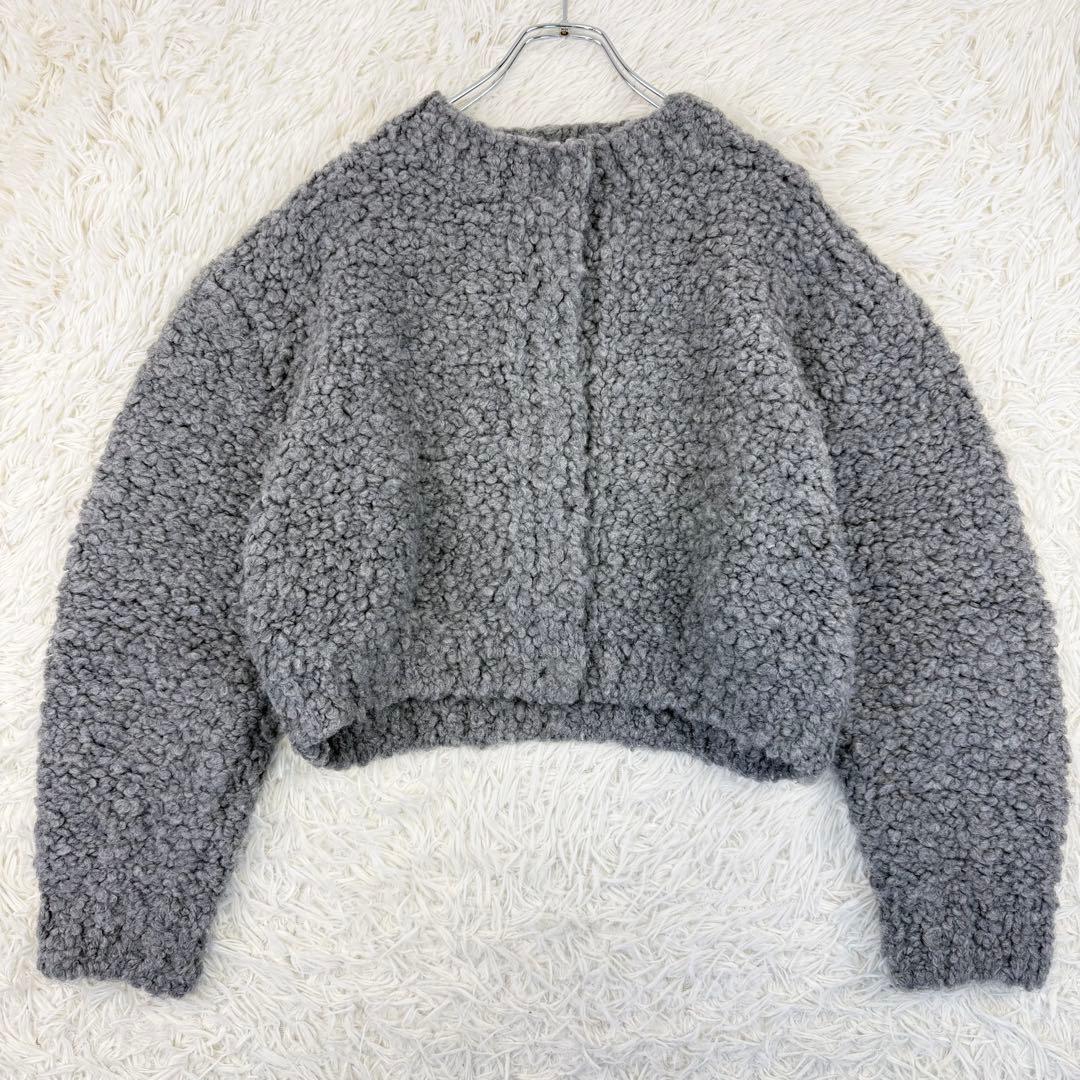 CLANE TEDDY BEAR HAND KNIT TOPS カーディガン 灰