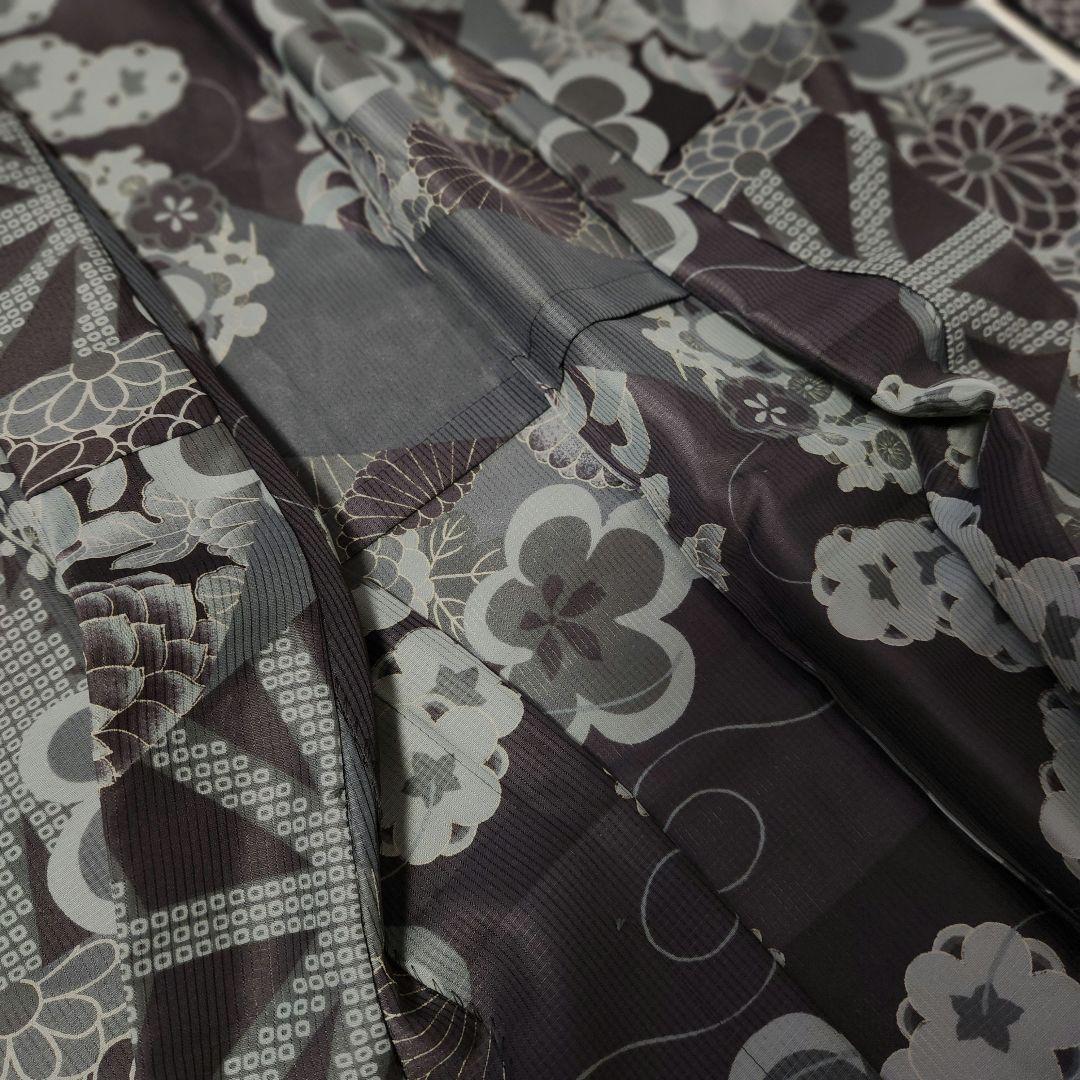 【お値下げ・美品・撫松庵】低身長　セオアルファ小紋・浴衣兼用　切嵌舞花文　洗える