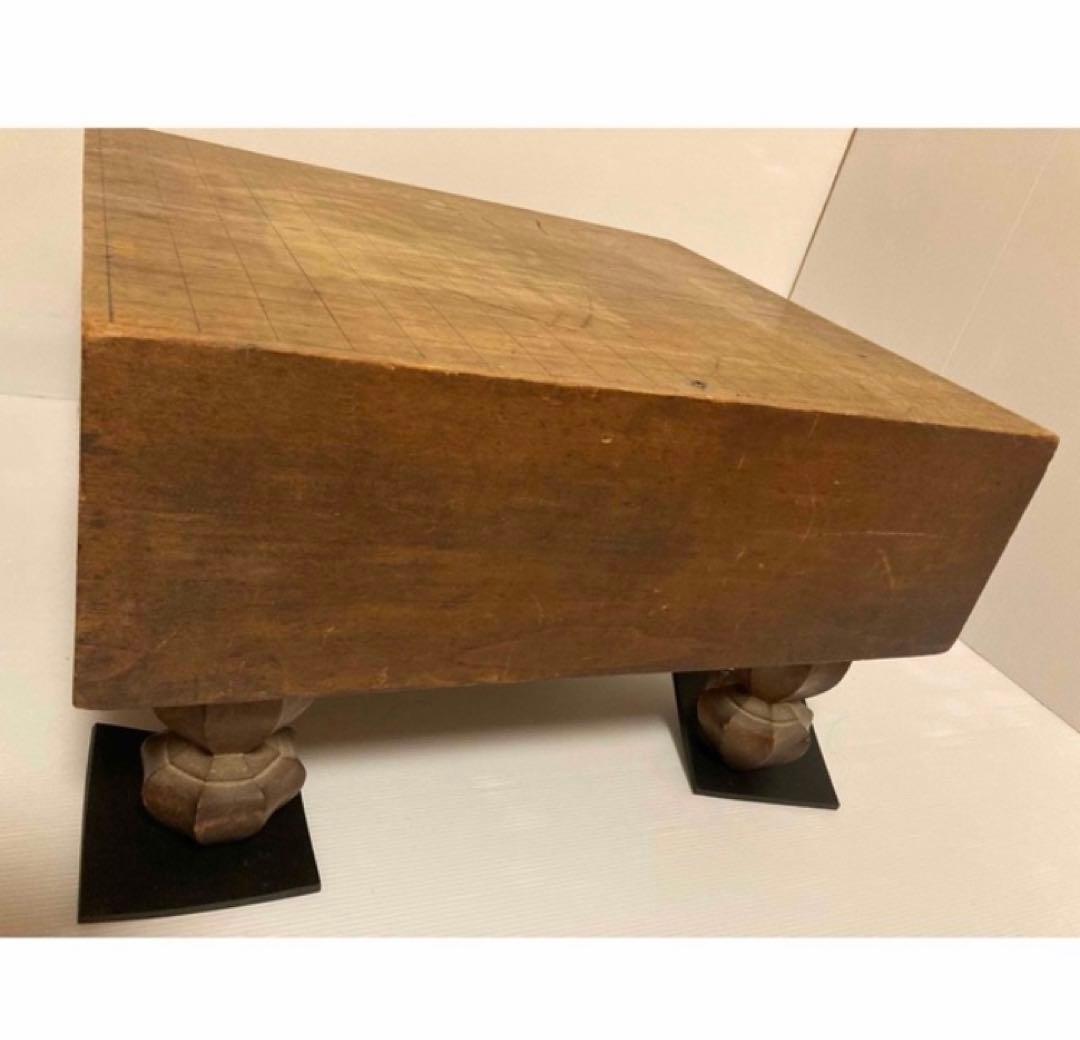 【年代物】木製　足つき碁盤と碁石、足置きセット 19路盤　324マス　へそつき